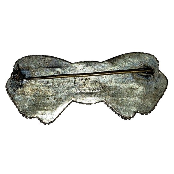 Chinese Carved Cinnabar Bow Pin Pot Metal - Picture 3 of 4